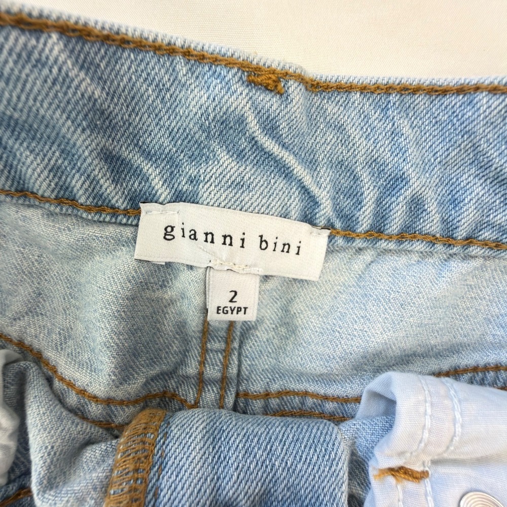 Gianni Bini Light Wash Denim Maxi Skirt High Waisted Front Slit Size 2 Blue Long - Picture 6 of 11